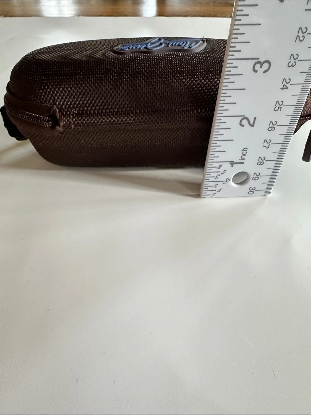 ❗️SOLD❗️Maui Jim Brown Hard Sunglasses Zipper Case with Floral Cleaning Cloth